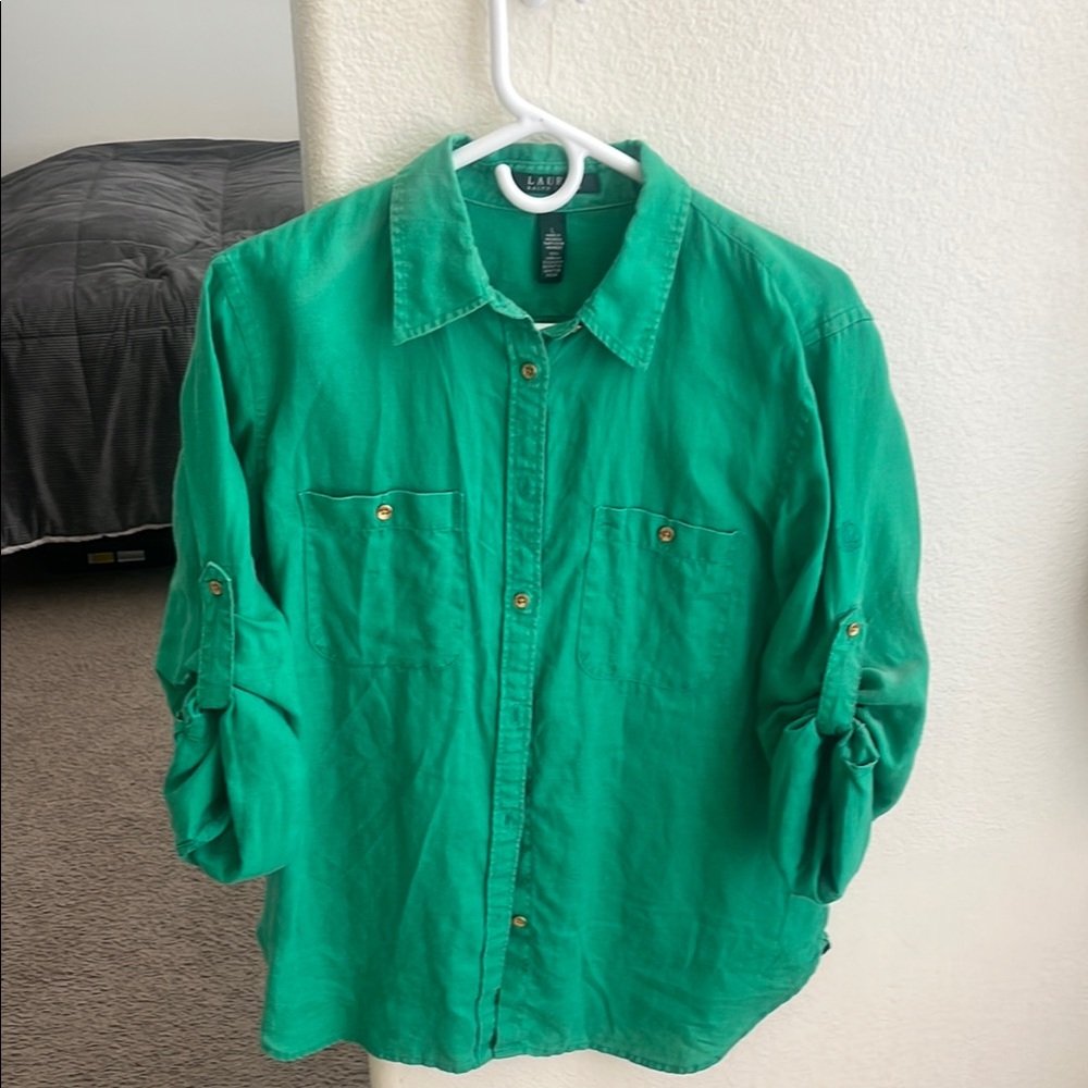 Ralph Lauren Green Button-Up Shirt